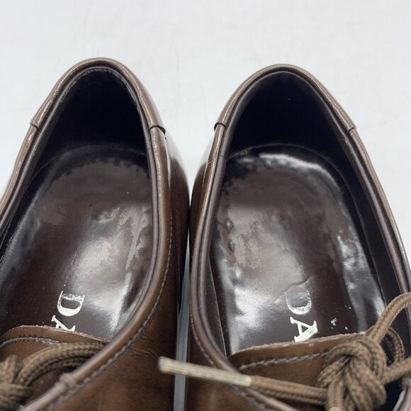 Prada Vintage Lace Up Derby Dress Shoes Men’s Sz UK 8.5 - US 9.5 Brown Leather. - Picture 10 of 13